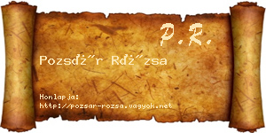 Pozsár Rózsa névjegykártya