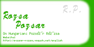 rozsa pozsar business card